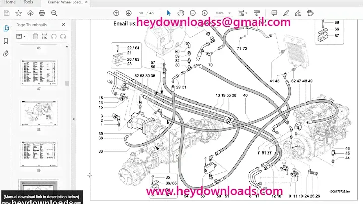 KRAMER Wheel loader 750 Spare Parts List Manual SN346030001