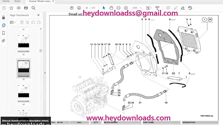 KRAMER Allrad Wheel loader 580 Spare Parts List Manual
