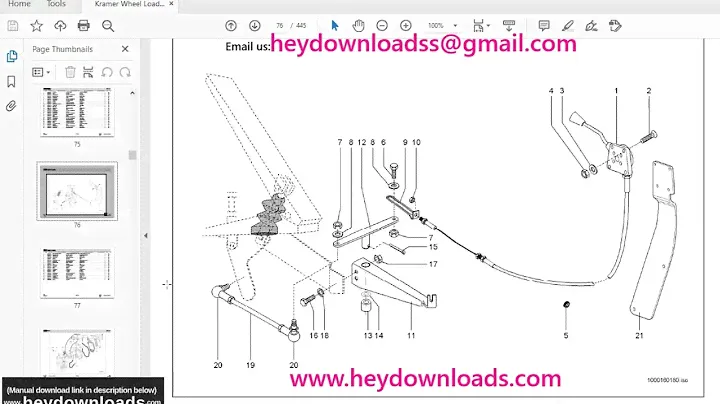 KRAMER Wheel loader 750T Spare Parts List Manual SN346110001