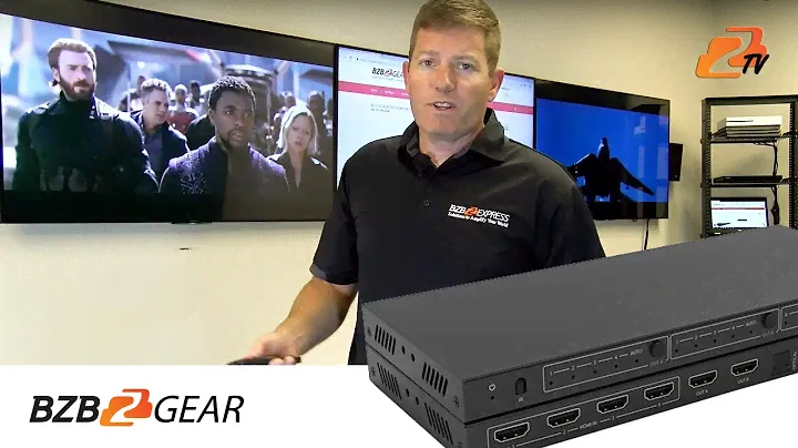 BZBGEAR 4x2 HDMI Matrix Switcher & Scaler for 4K 18Gbps 4:4:4 Signals