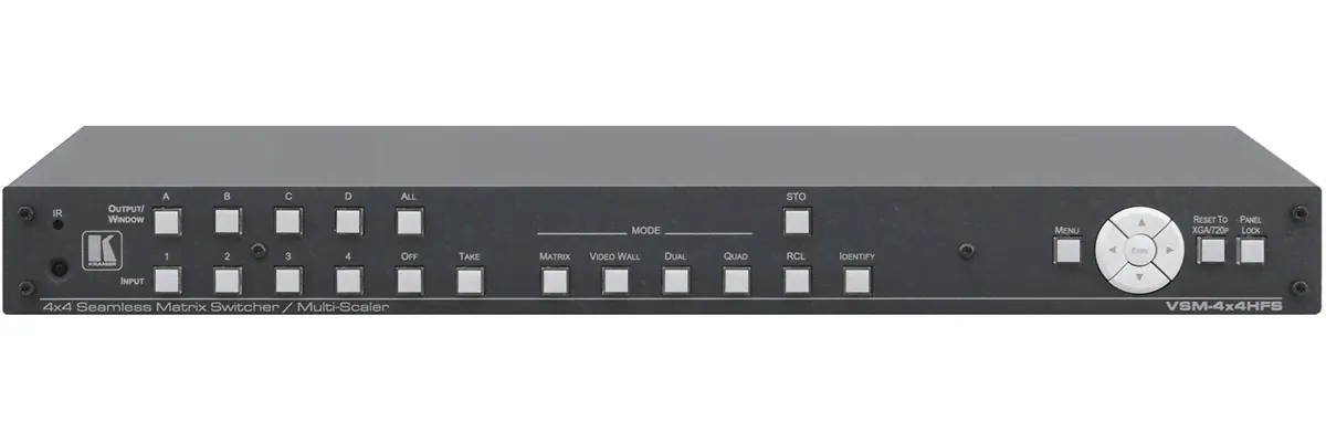 KRAMER VSM-4X4HFS Матричный коммутатор 4x4 HDMI бесподрывный с масштабируемыми входами-0