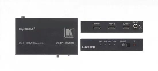Коммутаторы Коммутатор сигнала HDMI 2x1 Kramer VS-21H-IR-1