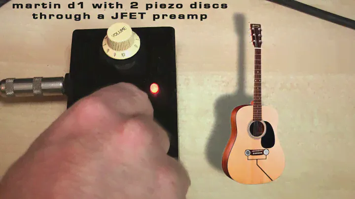 Martin D1 with DIY piezo pickups and a JFET preamp